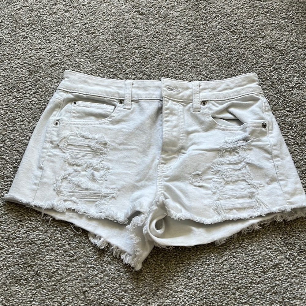 American Eagle white jean shorts